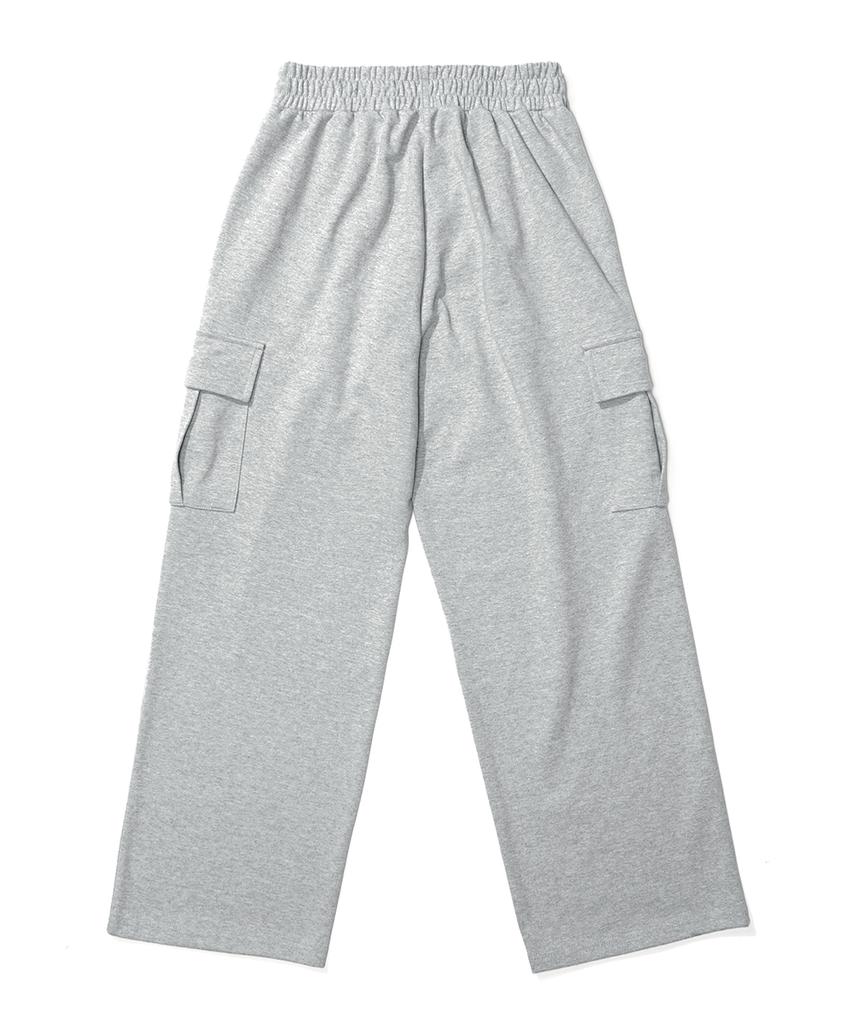 GAKKAI UNIONS Single-Pleat Wide Sweatshirt Cargo Pants Gray