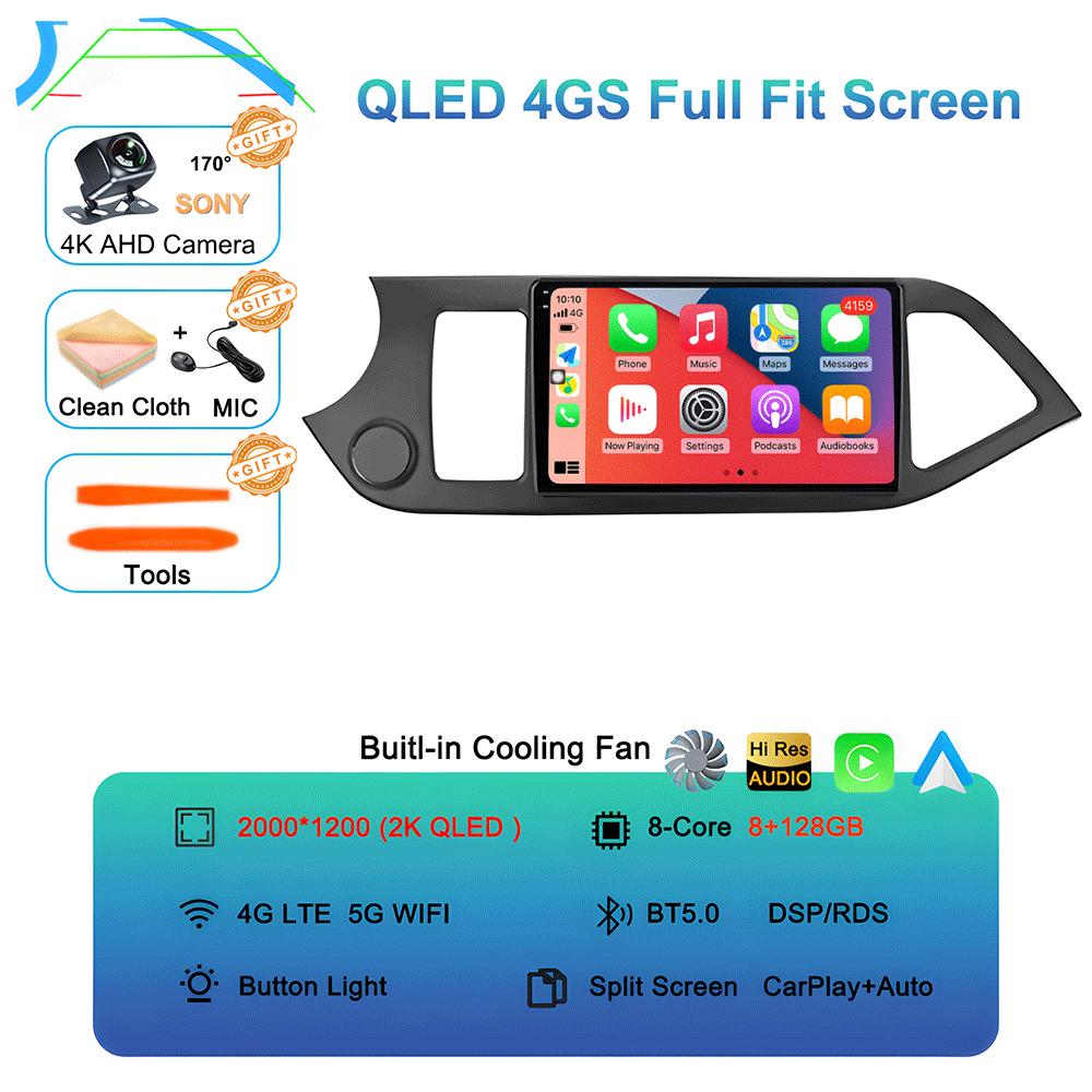 Android 14 Carplay Car Radio Multimidia Video Player For KIA PICANTO Morning 2011 - 2017 Navigation GPS IPS Head Unit NO 2din