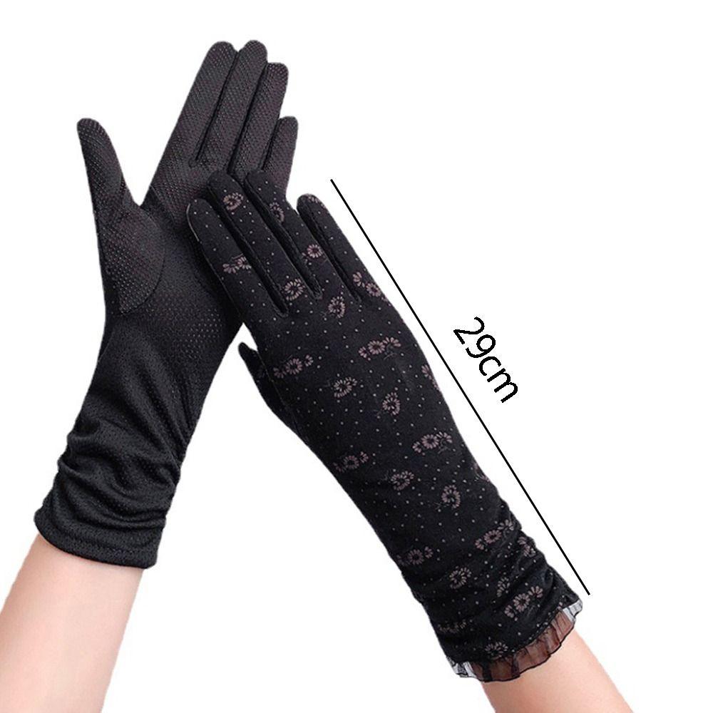 Хлопковые перчатки средней длины для сенсорного экрана Солнцезащитные перчатки для верховой езды Перчатки для вождения Женские перчатки