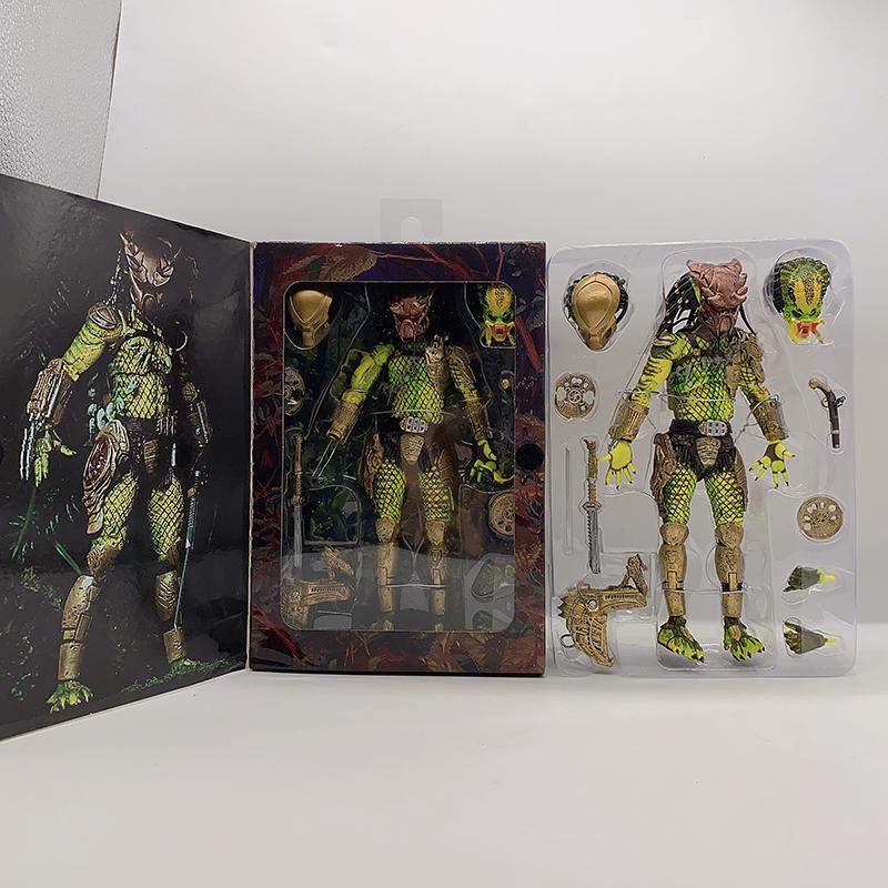 NECA Фигурка Хищник Старший Хищник Золотой Kenner Лидер Вождь Клана ПВХ Фигурка Действия Хищник 2 Модель Игрушки Сочлененная Подвижная Подарок