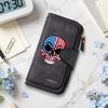 USA Flag Skull Print Long Wallet Forever Fashion Portable Card Holder Daily Use Purse