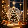 Festive Window Decoration Christmas Suction Cup Light, Santa Claus Xmas Tree Decorative Lamp Snowman Glass Ornament, Holiday Party Acrylic Hanging