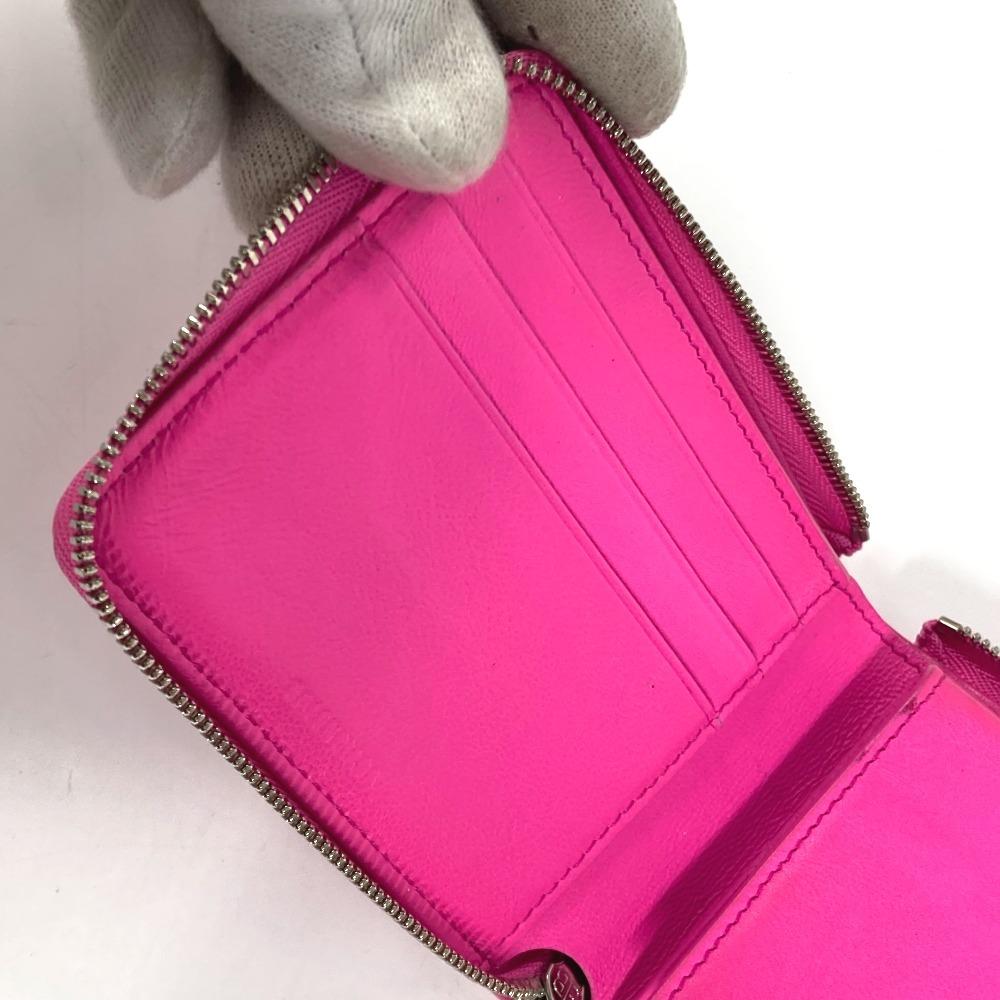 BALENCIAGA 659224 Compact wallet With logo strap Zip Around Folded wallet