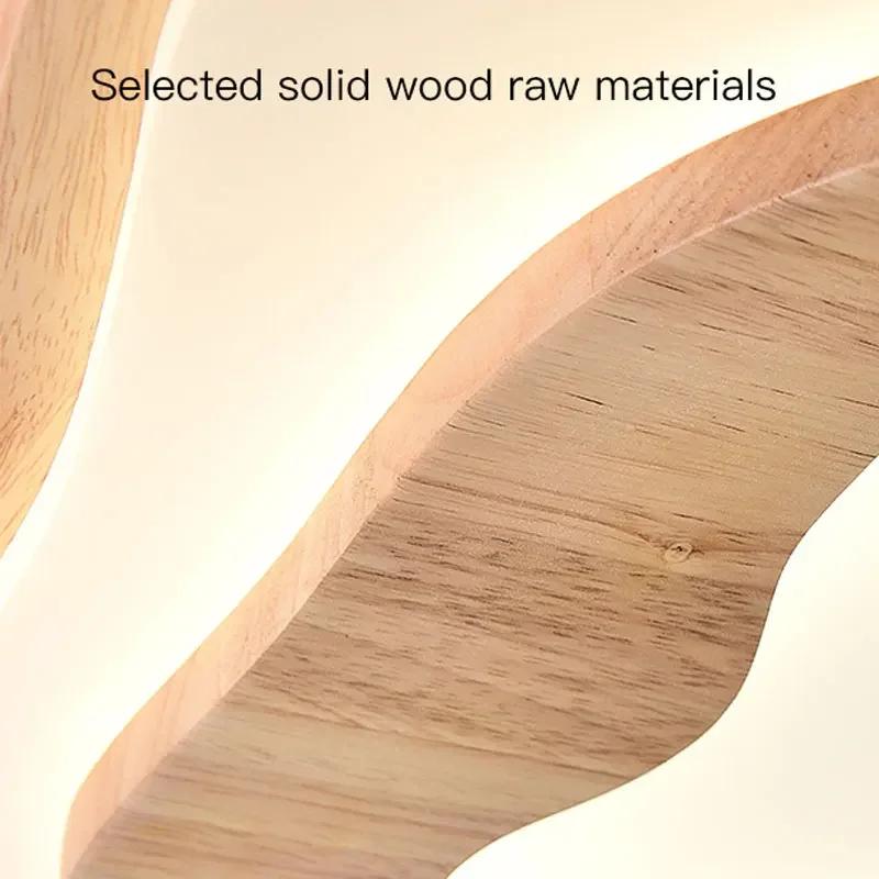 Минималистский светодиодный потолочный светильник из дерева для гостиной, спальни, шале, столовой, кухни, потолочная люстра с дистанционным управлением