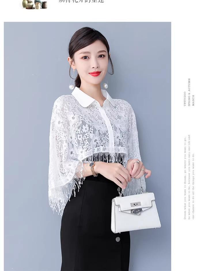 Женская изысканная шифоновая кружевная шаль - Накидка высокого класса, солнцезащитная и для защиты от кондиционера, для весны и осени. Идеальная верхняя одежда поверх плаща.