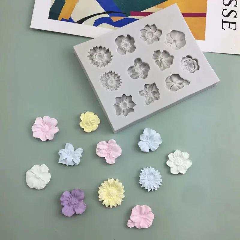 Набор лепестков роз, форма для помадки для торта, легкосъемная силиконовая форма для шоколадного печенья, аксессуары для украшения