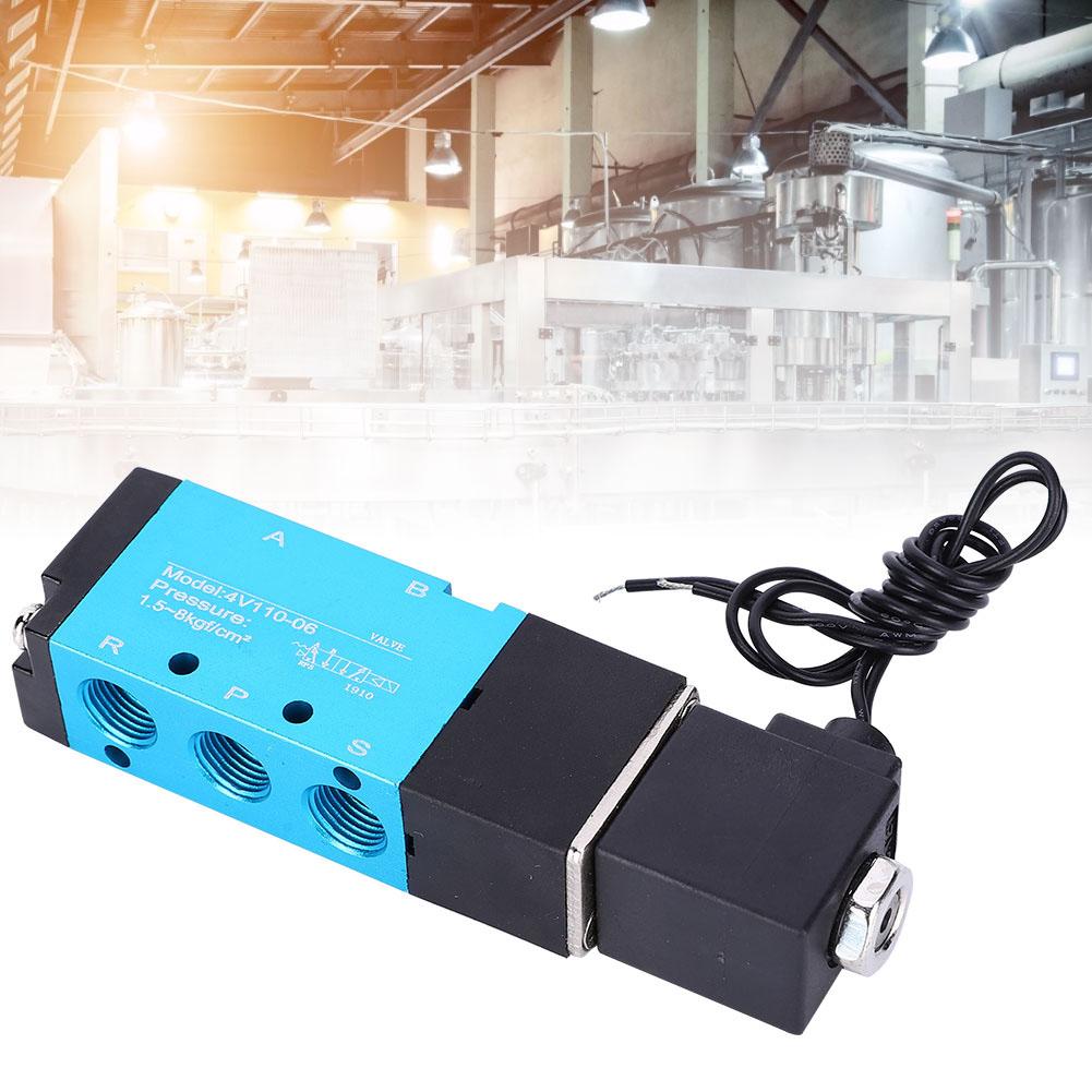Электромагнитный клапан 2-позиционный 5-линейный из алюминиевого сплава высокой чувствительности с медной катушкой 4V110 06 PT1 8 DC24V