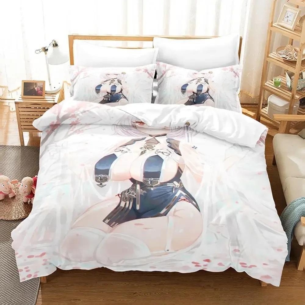 Сексуальный набор постельного белья Azur Lane Sirius 3D-печать Мультяшный Аниме Пододеяльник Взрослый Ребенок Спальня Игровая Девочка