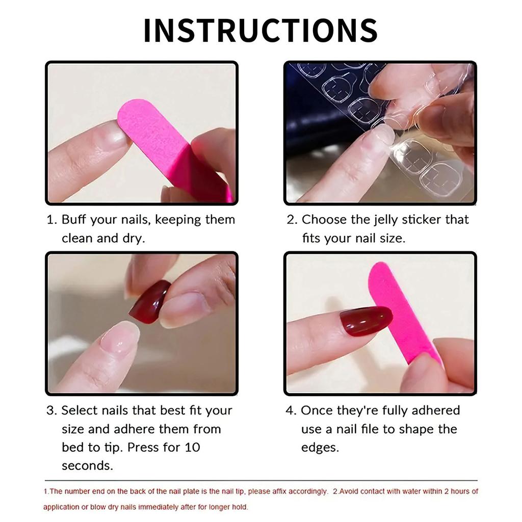 French Style Glossy Flower Nail Tips 24 Pieces Lightweight Comfortable Wear for Daily