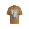 Adidas Nature Marble Print Crew Neck T-Shirt Unisex Tops Yellow HR7142
