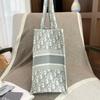 [Pre-Owned] Book Tote Medium White Canvas Monogram Shoulder Bag - Excellent #GFYAZA
