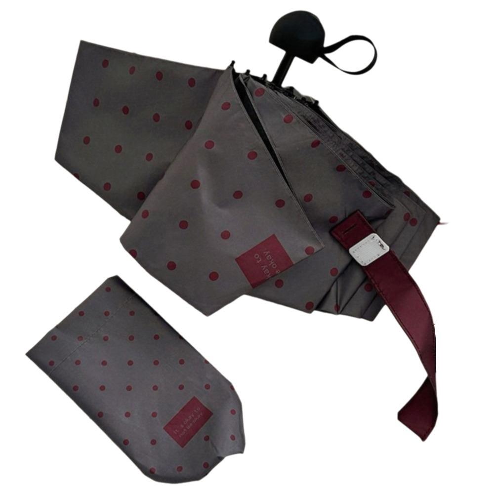 8-Rib Polka Dot Umbrella UV Protection Portable Parasol Korean Style Travel Rain Umbrella Women