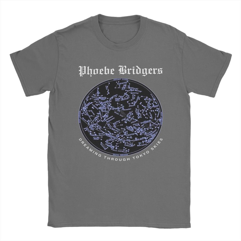 Мужская футболка Phoebe Bridgers Dreaming Through Tokyo Skies из чистого хлопка, забавные футболки с коротким рукавом и круглым вырезом, футболка большого размера