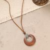 Bohemian style long necklace, vintage ethnic style knitted sweater chain accessory