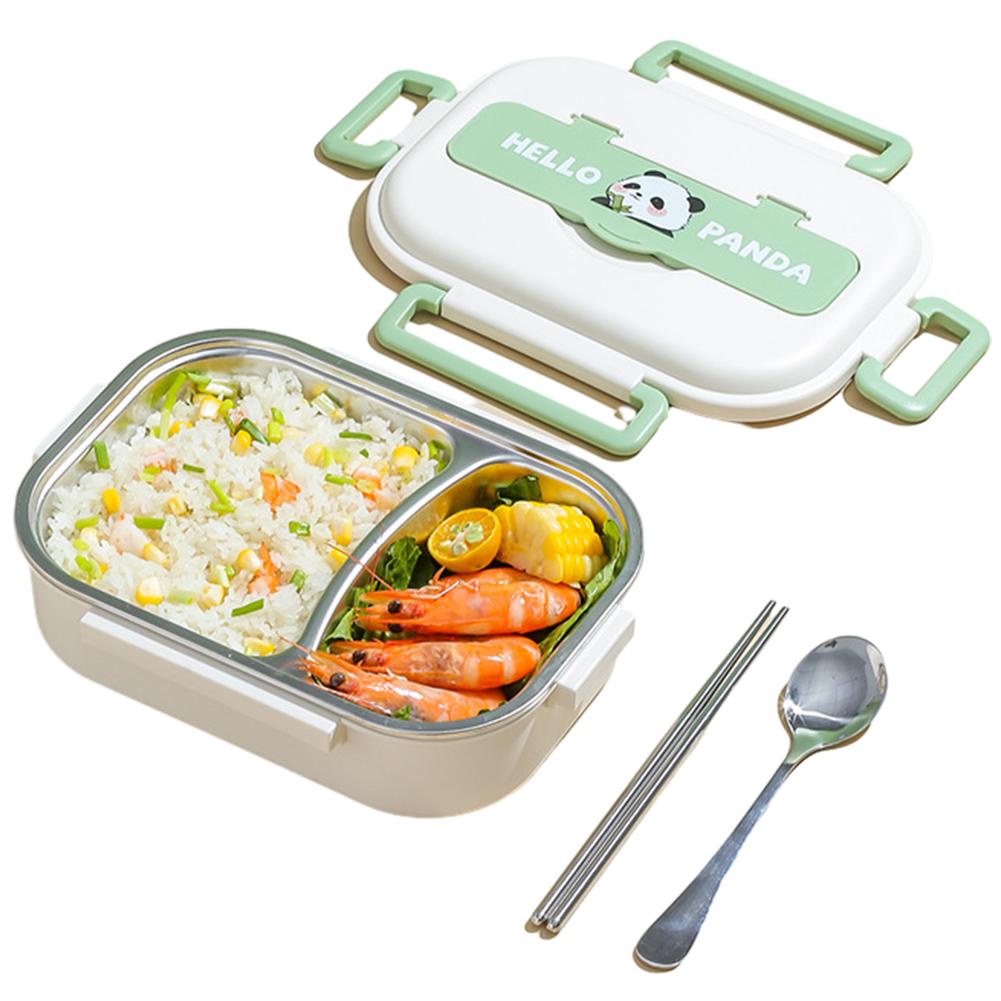 Stainless Steel Heat Preservation Bento Box 2/4/5 Grids Portable Food Container Panda for Adults Kids for Children School Picnic
