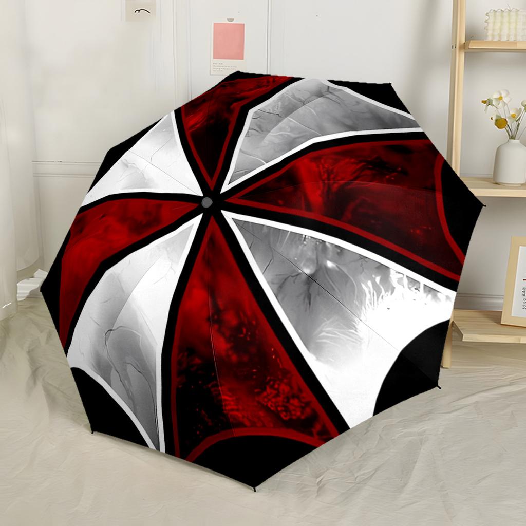 Umbrella Corporation Emblem Compact Travel Automatic Umbrella Compact 8-Rib Design Compact Design for Outdoor Daily Use Outdoor Accessory