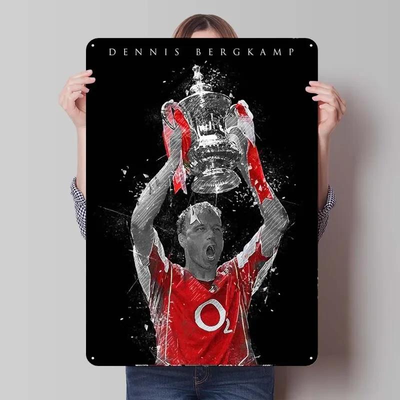 Dennis Bergkamp Metal Sign Sports Poster Decoration Wall Decor Living Room Decoration Man Art Mural Decorative Metal Plates Home