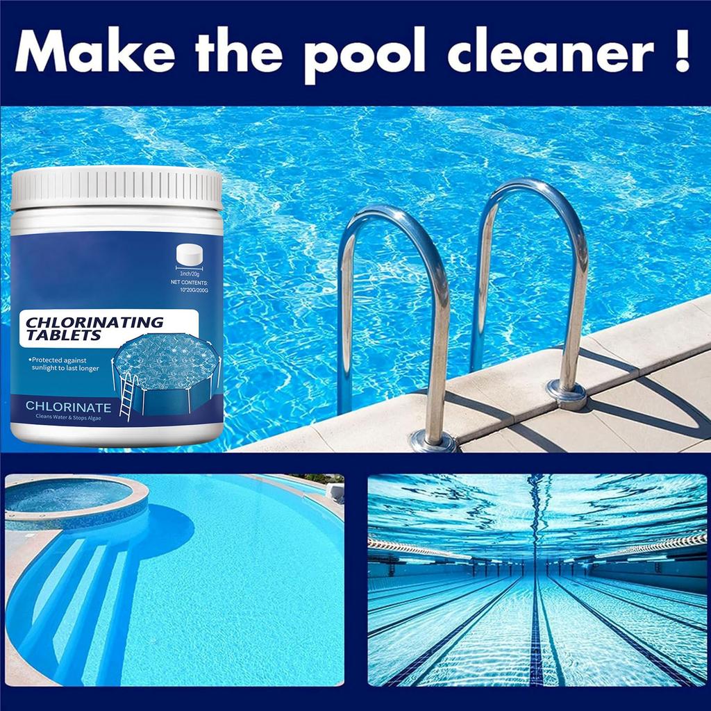 Clarifying And Decontamination Of Swimming Pool Quality, Removing Odor, Multi Purpose Cleaning Effervescent Tablets