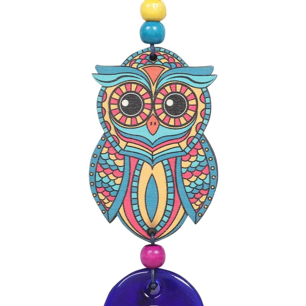 Подвеска от сглаза на удачу, процветание, успех по знаку зодиака, здоровье, богатство, офис, домашний декор и автомобиль (Сова МДФ и Стекло) (СОВА)