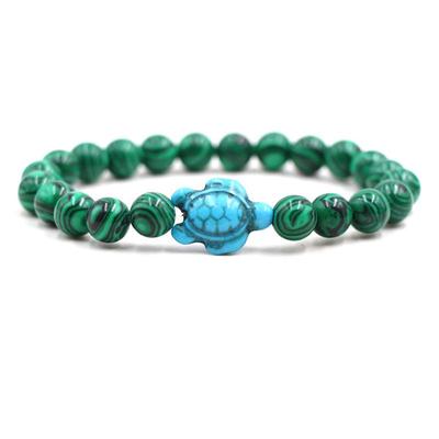 Браслеты из натурального камня Blue Turtle и Green Geometric - унисекс и в индивидуальной упаковке