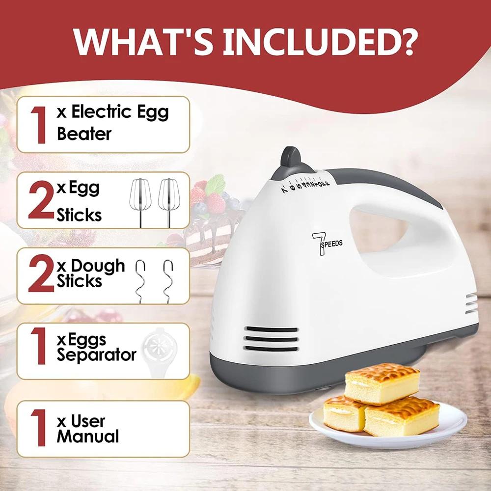 Handheld Electric Egg Beater Mixers Kitchen Electric Food Blender Egg Whisk Cream Cake Dough Kneader Milk Frother Food Processor