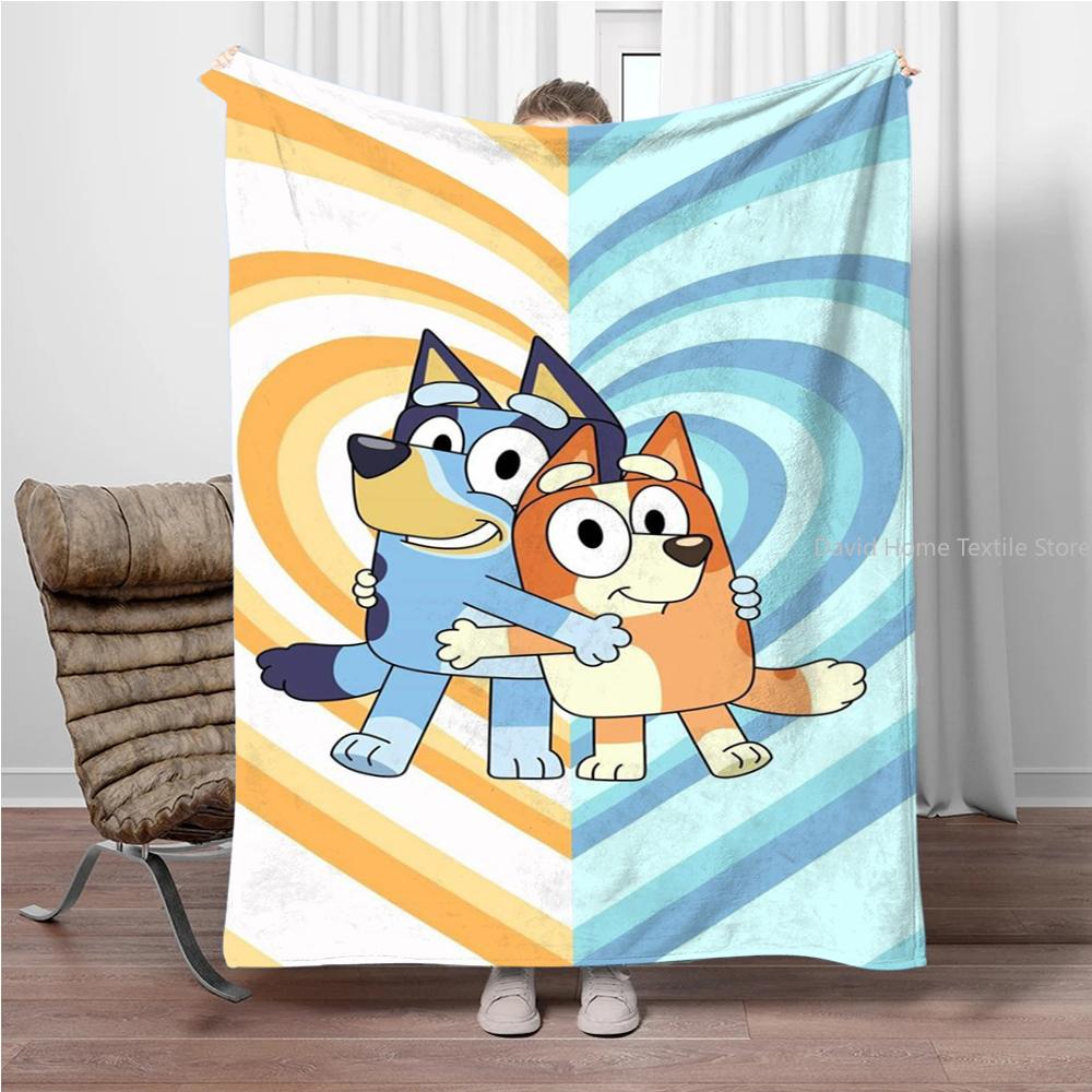 MINISO Disney-Bluey Мультяшный плед Пушистый фланелевый Детский и Взрослый Диванный плюшевый Покрывало-накидка Обедненный плед для дивана-кровати Подарок