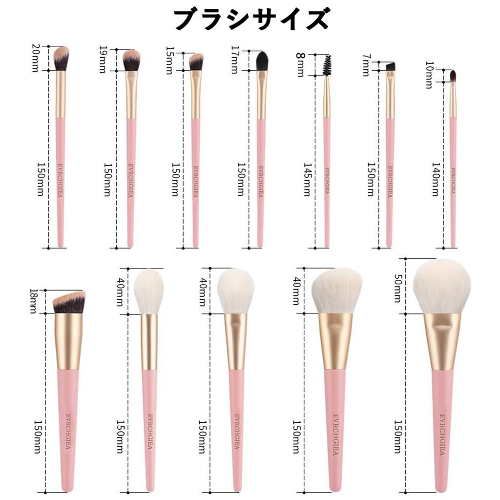 Makeup Brush Set with Cosmetic Premium Fiber Makeup Brush Includes Concealer Eyeshadow Foundation and More for Everyday Use 12-Piece Pouch, Bristles,