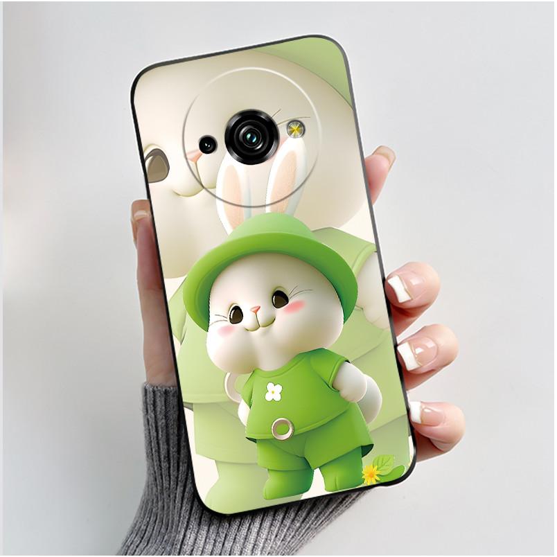 Для Oukitel C59 Чехол Oukitel C59 Pro Обложка Роскошный Милый Любовь Кролик Забавный Узор Черный ТПУ Мягкий Силикон Защитный Чехол для Телефона