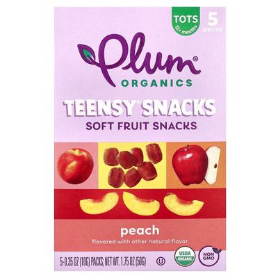 Plum Organics Фруктовые закуски Teensy Soft Fruit Snacks, Baby, персик, 5 шт., 0,35 унции (10 г) за упаковку