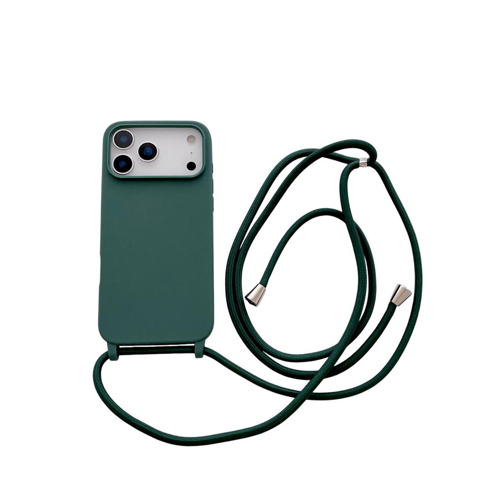 Чехол из жидкого силикона с ремешком через плечо для iPhone 17 Air 17 16 15 14 13 12 11 Pro Max X XR Max 7 8 Plus Samsung S25 S24 23 Ultra Plus