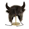 Thickened Ox Horn Hat Solid Color Winter Pullover Cap Fashion Demon Ear Protection Hat  Men