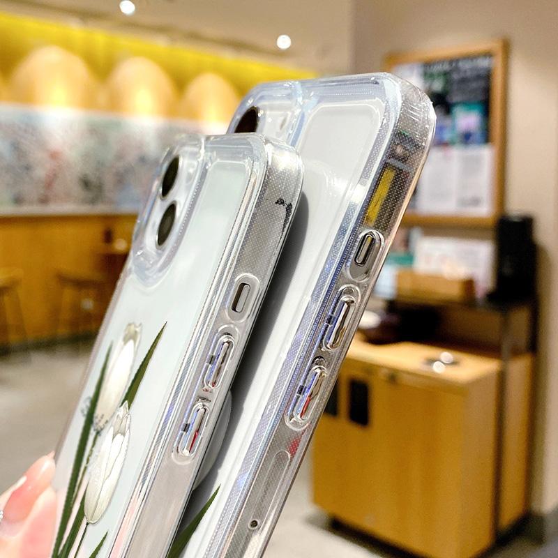 Чехол для телефона Tulip Flower для iPhone 14 Pro Max, чехол для iPhone 11 12 13 Pro Max XR 7 8 14 15 Plus XS Max X SE, мягкий прозрачный чехол