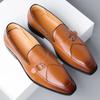 New Designer Leather Platform Big Size Dress Shoes For Men Soft-Soled Belt Buckle Men'S Wedding Shoes Fashion Male Derby Shoes