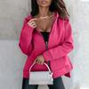 Женская модная повседневная однотонная куртка с карманом на молнии и длинным рукавом с капюшоном