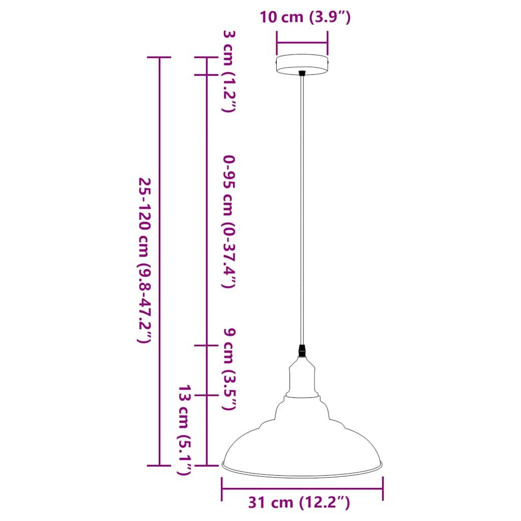Adjustable Height Pendant Lamp E27 Green Glossy Ø 31 cm Metal