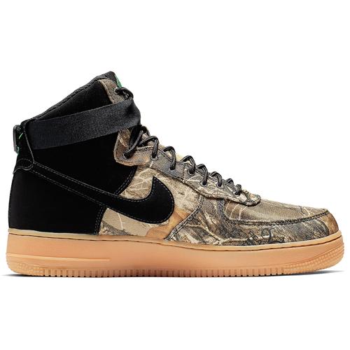 Nike Air Force 1 High 'Brown Camo' (Unisex) Black / Black-Aloe Verde-Gum Medium Brown Skate Shoes AO2410 001