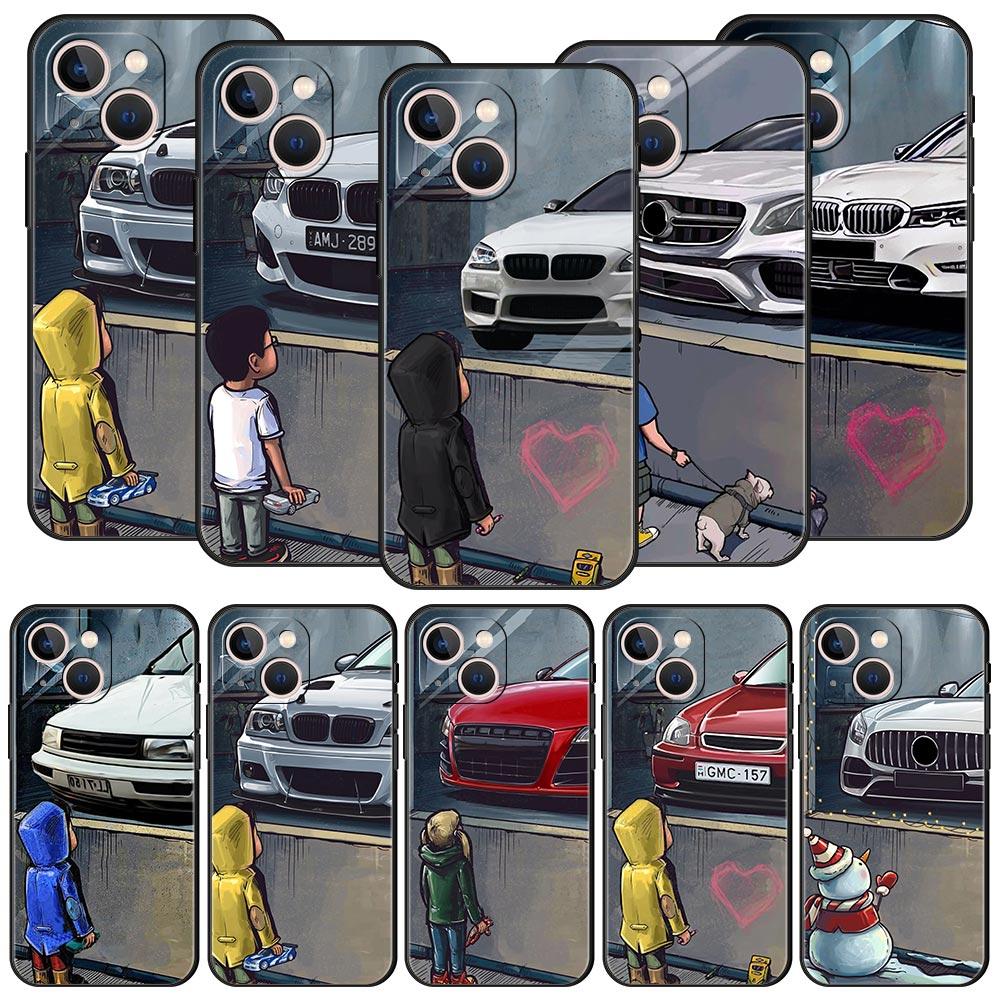 Boy See Sports Car Jdm Drift For iPhone 11 12 13 15 16 14 Pro Max Phone CaX XR XS 7 8 Plus 2020 Luxury Soft Cover Funda