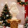 Santa Claus Head Figurine Father Christmas Statue Resin Sculpture Home Office Holiday Party Desktop Decoration Ornament