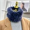 Корейская версия Милый Настоящий Мех Кролика Рекс Покрытие на Шею Зимний Эластичный Сетчатый Шарф Повязка на Голову Универсальный Плюшевый Головной Убор Теплый Шарф Женский