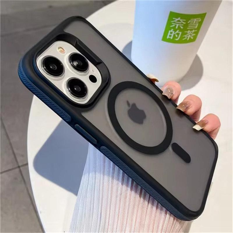Роскошная рамка цветной матовый полупрозрачный магнитный чехол для Magsafe для iPhone 16 15 14 13 12 11 Pro Max Plus беспроводной зарядный чехол