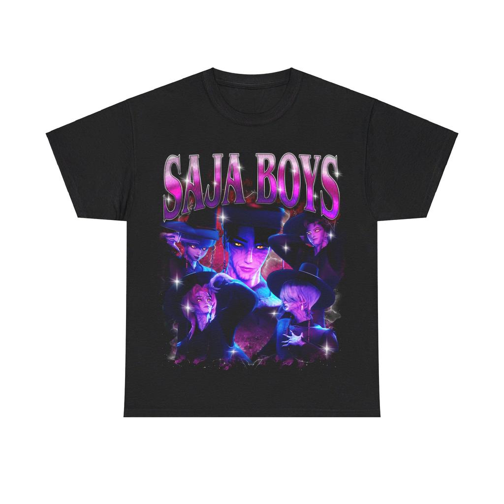 Kpop Demon Hunter Saja Boys T-shirt Harajuku O-neck Casual Anime T-Shirt Tops Unisex