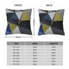 Blue Gold Triangles Wedges Pillowcase Polyester Linen Velvet Printed Zip Decor Pillow Case Sofa Seater Cushion Cover