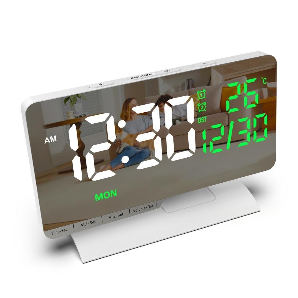 Multicolor LED Alarm Clock Large Screen Digital Desk Clock Large Display Table Clock  Home Office