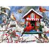 Алмазная картина Пейзаж Полная алмазная мозаика Холодная зимняя птица Полная круглая алмазная вышивка