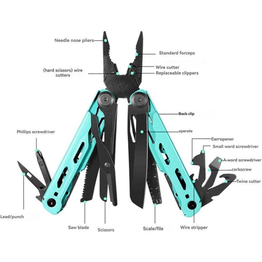 Multi-Function Tool Folding Pliers Needle-Nosed Pliers Multi-Function Small Pliers Outdoor Emergency Survival Gadgets A