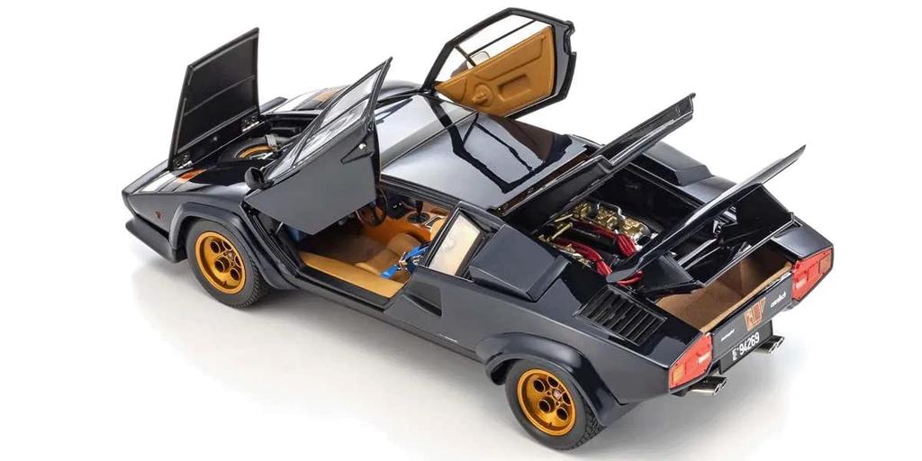 Kyosyo Original Lamborghini Countach Walter Wolf темно-синий готовый продукт 1/18