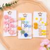 6Pcs/Lot New Solid Flowers Hair Clips for Kids Fabric Plush BB Hairpins Girl Hairgripe Headwear Baby Hair Accessories