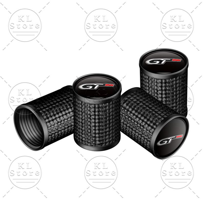 4Pcs/Set GT Emblem Car Wheel Tire Valve Caps Metal Stem Dust Proof Cover For Peugeot GT 308 508 3008 5008 2008