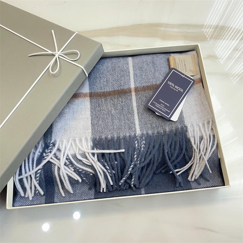 100% Wool Plaid Scarf for Women and Men - Warm, Stylish Gift for Winter