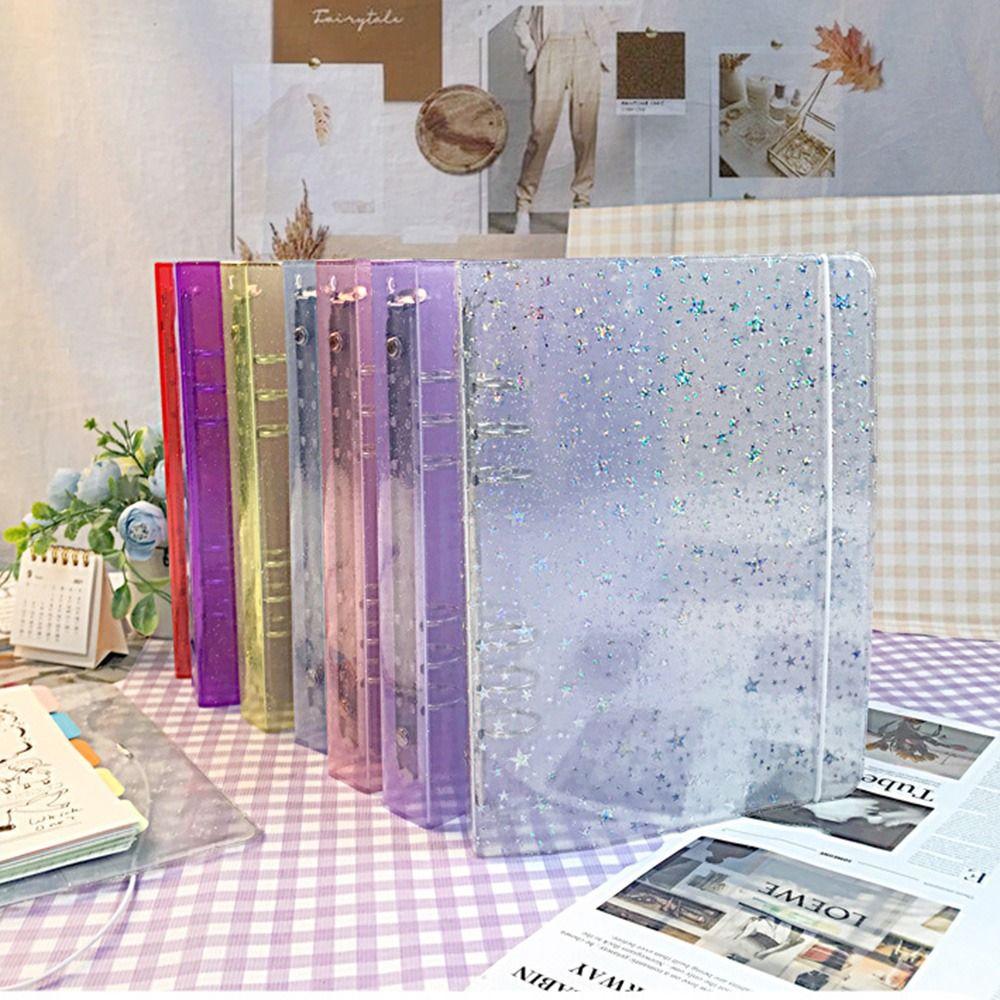 Transparent Colored Binder Cover Waterproof Notebook Protector Handbook Cover  Office Supplies